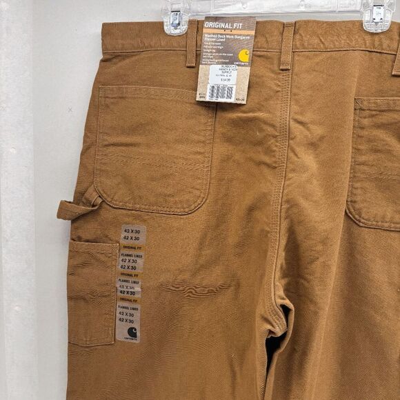 Carhartt Original Fit Duck Flannel Lined Work Dungaree Mens Pants Mens Sz 42x30 - Picture 3 of 7